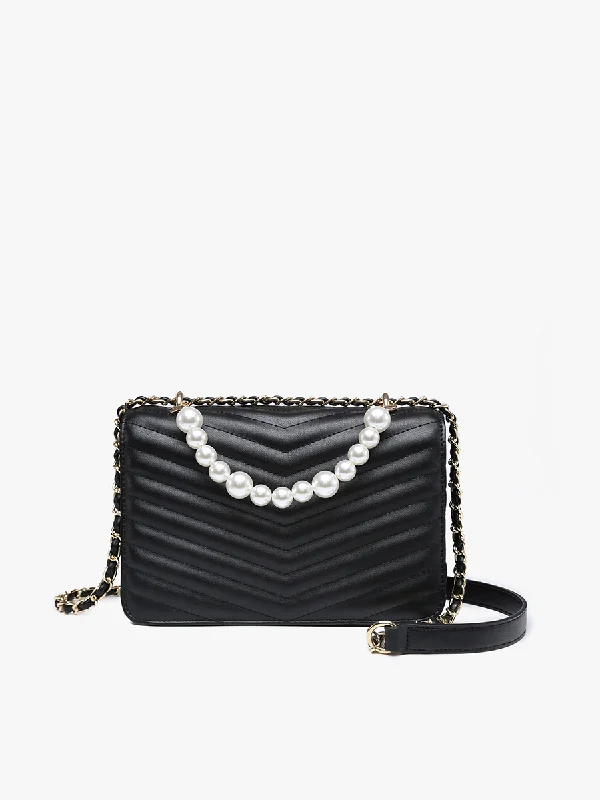 Ira Vegan Chevron Pearl Crossbody