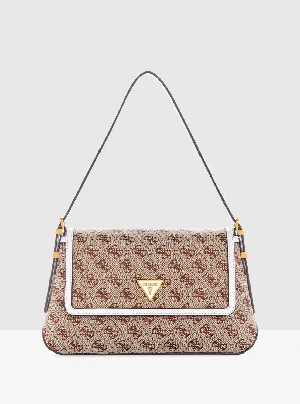 Beige Desideria Logo Shoulder Bag