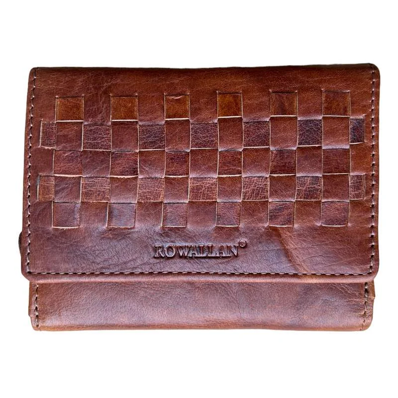 Mauritius Cognac Trifold Rear Zip Wallet Purse