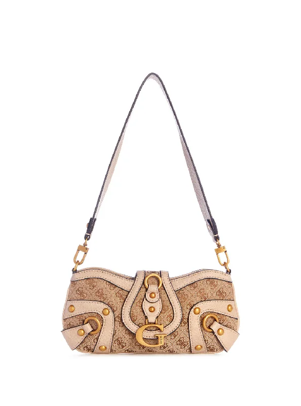 Latte Logo Gloss Vintage Shoulder Bag