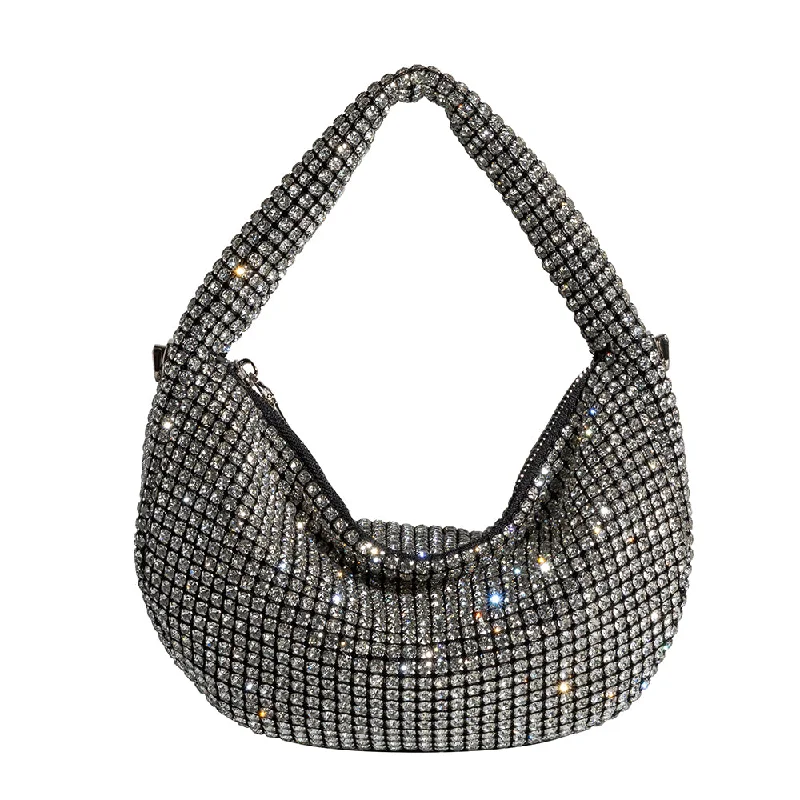 Milly Silver Crystal Crossbody Bag