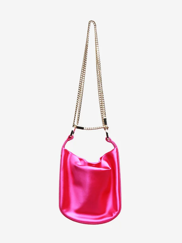 Fuschia satin bracelet bag