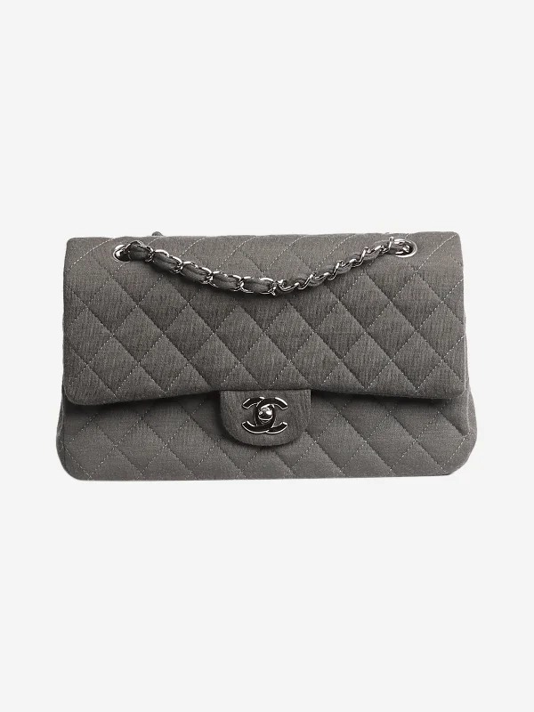 Grey 2009-2010 medium textile classic double flap shoulder bag