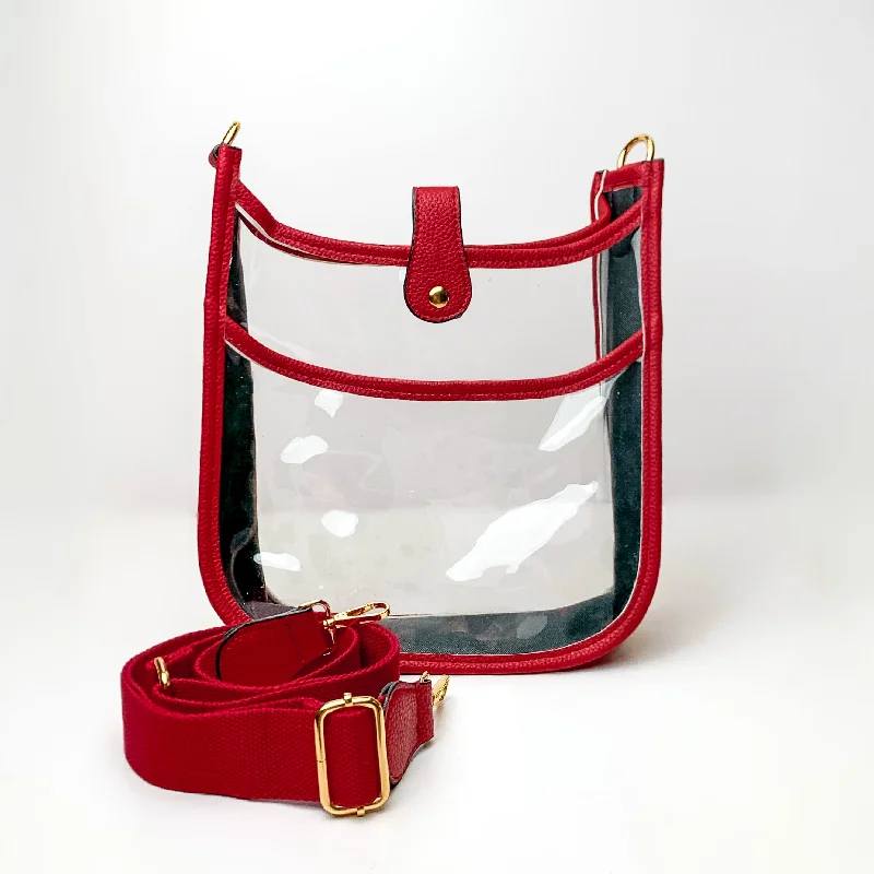 Crossbody Clear Travel Purse in Red