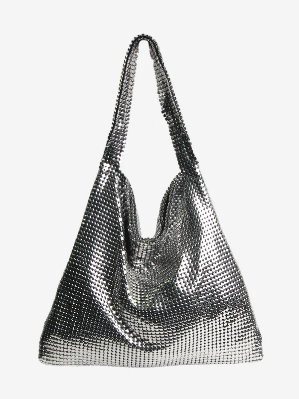 Silver Pixel Mesh Moyen shoulder bag