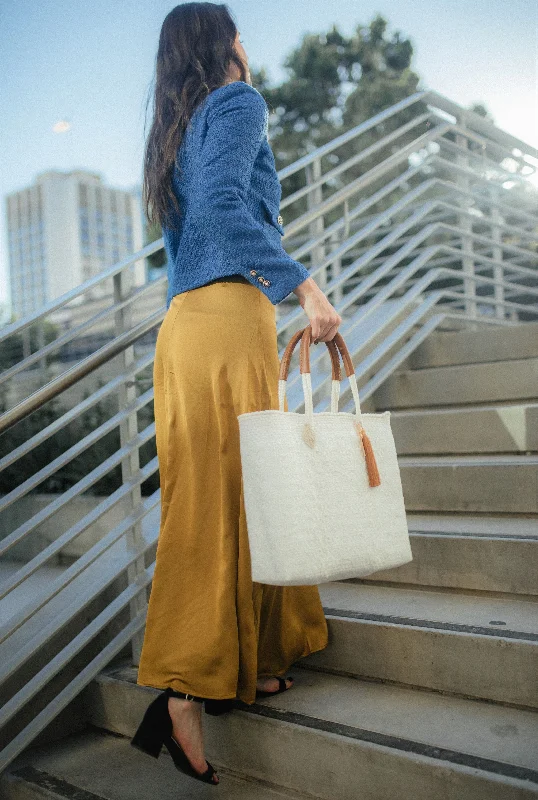 Hannah Resort Tote Bag - White Pearl