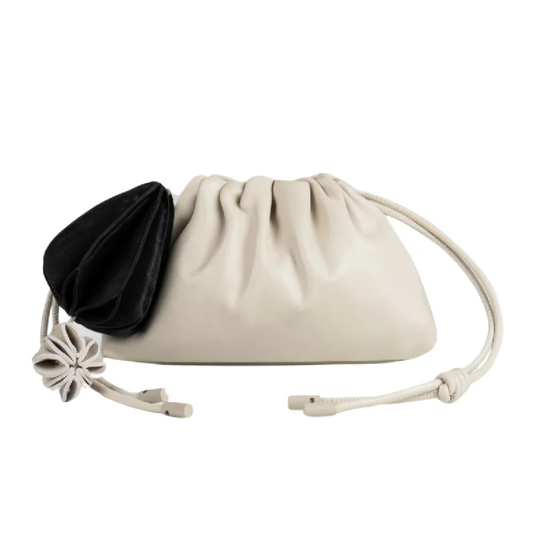 Mini Leather "Pouf" Bag W/ Charm