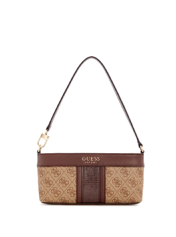 Brown Logo Cristiana Mini Shoulder Bag