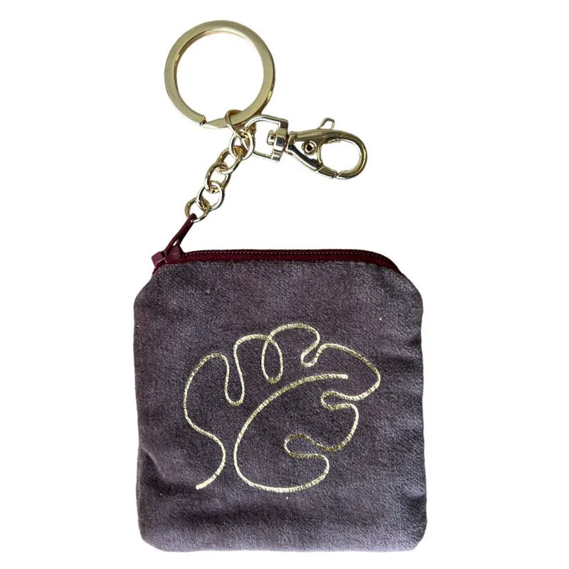 Keyring Velvet Purse Gold Leaf