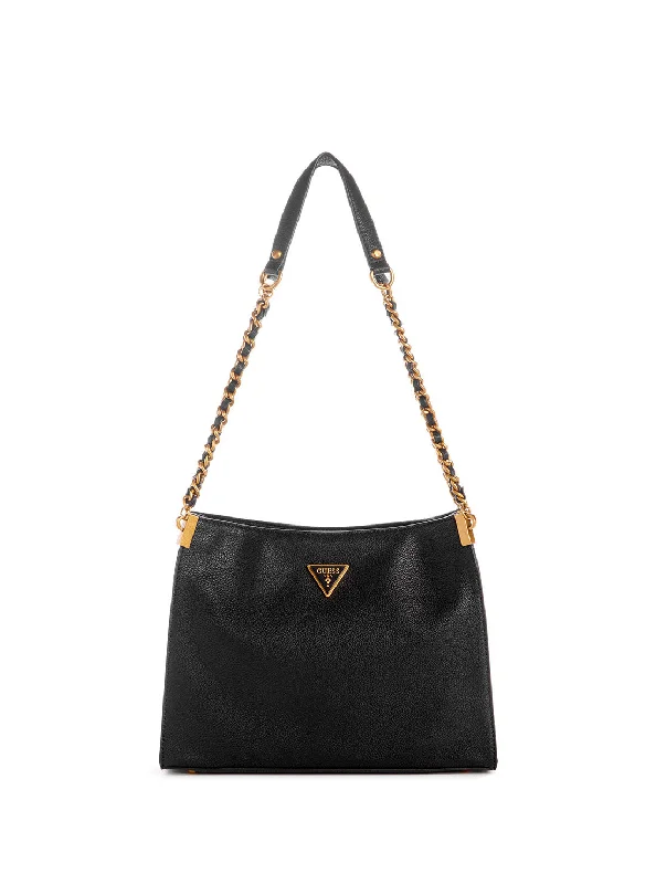 Black Maranta Small Shoulder Satchel Bag