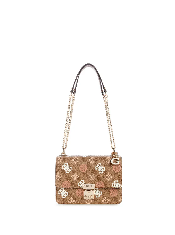 Tan Beige Logo Eliette Crossbody Bag