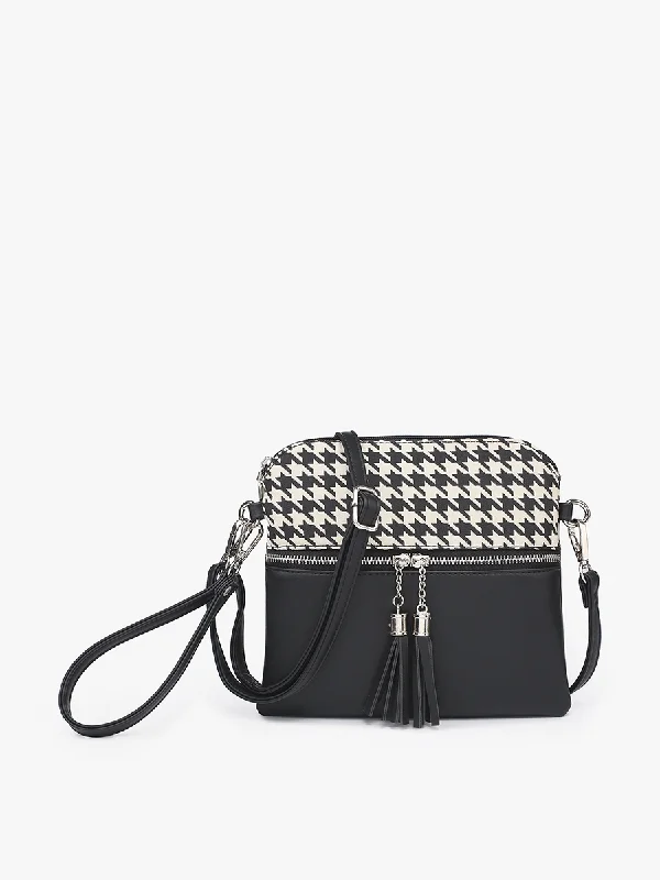 Tara Vegan Houndstooth Crossbody