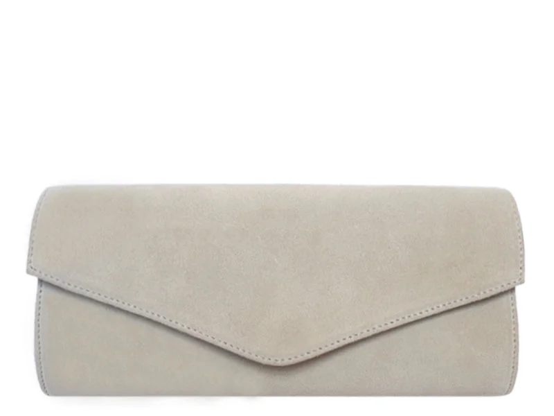 Clutch Handbag Suede - Cream