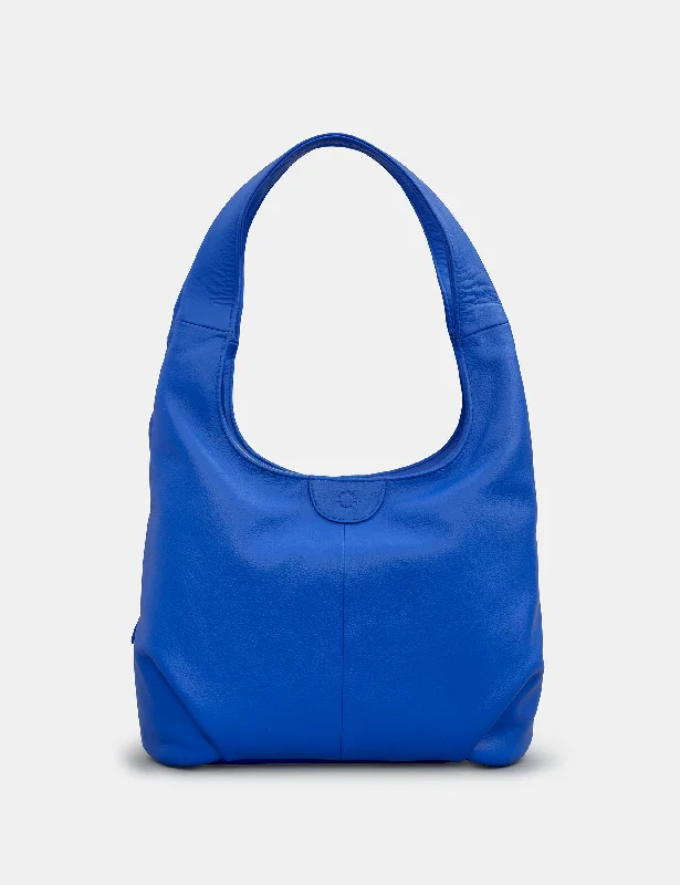 Meehan Blue Leather Slouch Shoulder Bag